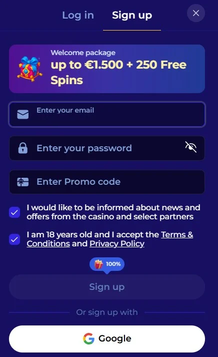 Morospin Casino Registration